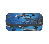 UENFFKDAP Killer Whale Print Large Capacity Pencil Case, Student Pencil Case, Cosmetic Bag with Zipper, Suitable for Schools and Offices, Unisex
