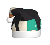 UENFFKDAP Mid-Century Modern Art Cat Printed Plush Christmas Hats Adult Unisex Velvet Comfortable Xmas Party Hats New Year Holiday Party Decorations