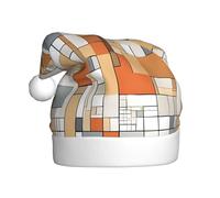 UENFFKDAP Mid Century Modern Printed Plush Christmas Hats Adult Unisex Velvet Comfortable Xmas Party Hats New Year Holiday Party Decorations