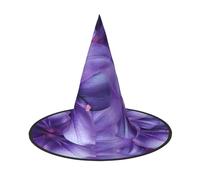 UENFFKDAP Purple Lily Flowers Printed Halloween Witch Hat, Women Witch Hat Costume Accessory for Halloween Party Decoration