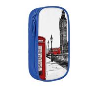 UENFFKDAP Red Phone Booth London Street Large Capacity Pencil Case, Student Pencil Case, Cosmetic Bag. Suitable for Schools and Offices, Unisex.