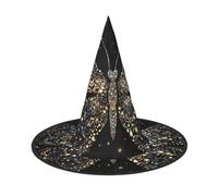 UENFFKDAP Rhinestone butterfly Printed Halloween Witch Hat, Women Witch Hat Costume Accessory for Halloween Party Decoration