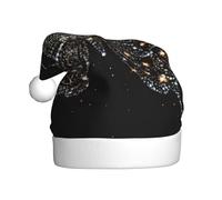 UENFFKDAP Rhinestone butterfly Printed Plush Christmas Hats Adult Unisex Velvet Comfortable Xmas Party Hats New Year Holiday Party Decorations