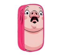 UENFFKDAP Smile Pink Pig Large Capacity Pencil Case, Student Pencil Case, Cosmetic Bag. Suitable for Schools and Offices, Unisex.