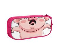 UENFFKDAP Smile Pink Pig Large-Capacity Pencil Case, Student Pencil Case, Zipper Pencil Case, Cosmetic Bag. Suitable for Schools and Offices, Unisex.