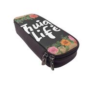UENFFKDAP Thug Life Flowers Leather Pencil Case, Student Pencil Case, Zipper Pencil Case. Suitable for Schools and Offices, Unisex.
