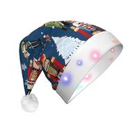 UENFFKDAP Women's Nutcracker Ballet Xmas Dance Printed LED Christmas Hats Adult Unisex Velvet Comfortable Xmas Party Hats New Year Holiday Party Decor