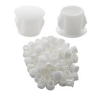 Uenhoy 100 Pcs 3/8" Plastic Hole Plugs White Flush Type Hole Plugs, Plastic Panel Plugs, Furniture Fastener, Pipe Insert End Caps