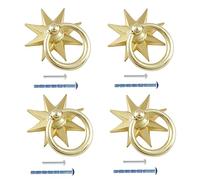 Uenhoy 4 Pcs Octagonal Star Cabinet Knobs, Decorative Golden Star Knobs Pulls for Cabinet Drawer Wardrobe Cupboard Dresser, Creative Single Hole Knob Handles with Screws