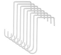 Uenhoy 8 Pack Vinyl Fence Hooks 3 x 8 Inches, White Patio Hooks Fence Hook Hangers for Indoor & Outdoor Hanging Plants, String Lights, Bird Feeder, Pool Equipment