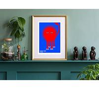 UENO ZOO Poster A3 A4 Fine Art Print. Japanese Artist Kazumasa Nagai. 1993. Abstract Pop-Art Style Advertising Poster. (A4 BLACK FRAME)