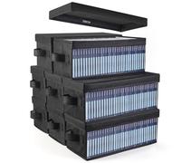 UENTIP 256 CDs in full jewel cases, 512 CDs in slim cases, and 1400 discs in CD sleeves(8 Pack-transparent)