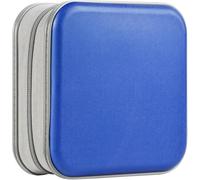 UENTIP CD Case Holder, 48 Capacity DVD Case Portable DVD Hard Plastic Car CD Holder CD Wallet Bag Car Protective DVD Storage (Blue)