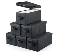 UENTIP CD Storage Boxes - Pack of 6 CD Case Storage - 13.2" x 5.9" x 5.3", Container holds 30 CDs in full jewel cases, 60 CDs in slim cases, and 165 discs in CD sleeves - Black (black, cd box-6pack)