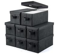 UENTIP CD Storage Boxes - Pack of 8 CD Case Storage - 13.2" x 5.9" x 5.3", Container holds 30 CDs in full jewel cases, 60 CDs in slim cases, and 165 discs in CD sleeves - Black (black, cd box-8pack)