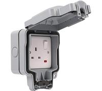 UEP SFG06 Weatherproof Switched Socket 1 Gang Single Outdoor Socket 13A IP66 Rated Double Pole