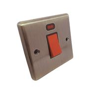 UEP Windsor 1G 45 Amp Cooker Switch Antique Brass