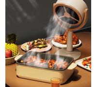 UEPXXOAA Lorivu Smoke Purifier, Portable Smoke Purifier Lorivu, Portable Kitchen Exhaust Fan, Desktop Range Hood Suitable For Kitchen, Home, Barbecue (with 12 Filter Cotton) (Size : Rechargeable)