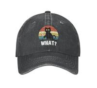 UEREGFGY Punk Cotton Funny Black Cat What Baseball Cap for Women Men Breathable Holding Knife Halloween Dad Hat Outdoor Sports Gift