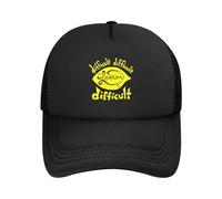 UEREGFGY Summer Breathable Easy Peasy Lemon Difficult Mesh Sun Cap Unisex Adjustable Foam Trucker Hats for Casual Wear Sports Gift