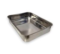 ÜREL Large 304 Stainless Steel Pet Feeding Tray & Water Bowl - Whisker-Friendly Cat Dish, Unbreakable Dog Food Pan, Prevents Feline Acne, Lightweight & Dishwasher Safe (36.5x26.5x6.5 cm, 5.6 Litres)