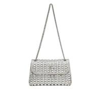 UERSJWYSO Evening Clutch Purses for Women Sparkly Crystal Rhinestone Crossbody Bags Chain Strap Wedding Shoulder Bag,Silver
