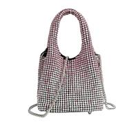 UERSJWYSO Luxury Rhinestone Bucket Bag for Women Sparkly Gradient Rhinestones Purses and Handbags Evening Bag,Pink