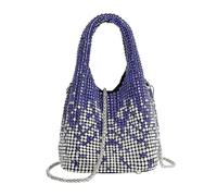 UERSJWYSO Luxury Rhinestone Bucket Bag for Women Sparkly Gradient Rhinestones Purses and Handbags Evening Bag,Purple