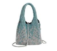 UERSJWYSO Luxury Rhinestone Bucket Bag for Women Sparkly Gradient Rhinestones Purses and Handbags Evening Bag,Green