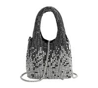 UERSJWYSO Luxury Rhinestone Bucket Bag for Women Sparkly Gradient Rhinestones Purses and Handbags Evening Bag,Black