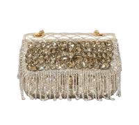 UERSJWYSO Women Evening Bags Sparkly Rhinestone Crystal Party Prom Clutch Purse Elegant Handbags with Chain Top Handle,Gold