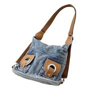 UERSJWYSO Women's Denim Hobo Bags Retro Jean Shoulder Bag Crossbody Handbags with Pockets & Adjustable Straps,Blue