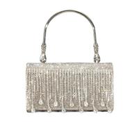 UERSJWYSO Women's Evening Bag Clutch Purses Sparkly Rhinestone Tassel Handbags with Top Handle for Wedding Party Cocktail,Champagne