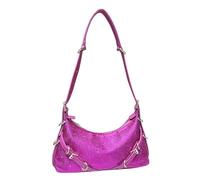 UERSJWYSO Women's Rhinestone Purses Adjustable Strap Sparkly Hobo Bag Evening Bag Trendy Y2K Shoulder Bag Underarm,Rose red