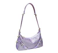 UERSJWYSO Women's Rhinestone Purses Adjustable Strap Sparkly Hobo Bag Evening Bag Trendy Y2K Shoulder Bag Underarm,Purple