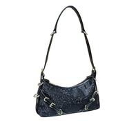 UERSJWYSO Women's Rhinestone Purses Adjustable Strap Sparkly Hobo Bag Evening Bag Trendy Y2K Shoulder Bag Underarm,Black