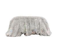 UERSJWYSO Women's Sparkly Rhinestone Evening Clutch Purse Chain Pleated Shoulder Bag Dumpling Bag for Wedding Party,Silver