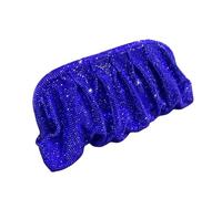 UERSJWYSO Women's Sparkly Rhinestone Evening Clutch Purse Chain Pleated Shoulder Bag Dumpling Bag for Wedding Party,Blue