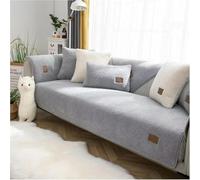 UERSUR Non-Slip Sofa Cover,Thick Fuzzy Sherpa Fleece Non-Slip Sofa Cover,Autumn Winter Washable Corner Sectional Cosy Plush Couch Cover (Grey, 90x180cm)