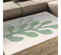 UERWOWELL Abstract Art Area Rug 90x150cm Classic Famous Painting Green Plants and White Dot Print Low Pile Floor Mats for Living Rooms Bedroom Sofa