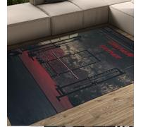 UERWOWELL Industrial Style Area Rugs Strength Gym Print Thin Carpet for Living Room Fitness Spaces High Traffic Areas Portable Foldable 160x230cm