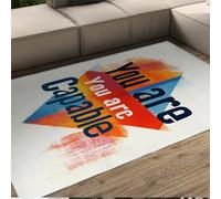 UERWOWELL Modern Inspirational Area Rugs 180x270cm Colorful Motivational Typography Print Carpet for Living Room Bedroom Decor Low Pile Washable