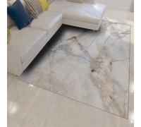 UERWOWELL Modern Marble Style Area Rugs Elegant Blue and White Vein Print Washable Low Pile Floor Mat for Living Room Bedroom Office Hotel 160x230cm