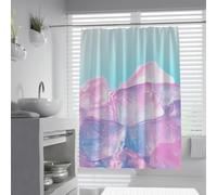 UERWOWELL Pastel Ice Shower Curtain Translucent Cubes in Lavender Teal and Rose Bath Curtain Dreamy Frozen Texture Shower Curtains for Modern Bathroom Decor W150xL180 cm