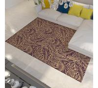 UERWOWELL Purple Large Rug for Living Room William Morris Abstract Willow Leaf Floral Patterns Rug 120x180cm Non-slip Indoor Outdoor Rugs Mat for Kitchen