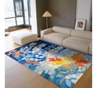 UERWOWELL Rectangular Rugs Watercolor Art Plant Leaves Print Low Pile Carpet for Living Room Terrace Dorm Reading Nook Washable Non Slip 70x120cm