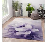 UERWOWELL Refreshing Floral Rugs Chic & Romantic Magnolia Pattern Low Pile Carpet for Living Room Art Studio Restaurant Washable Non Slip 160x220cm
