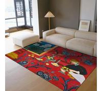 UERWOWELL Still LIfe Area Rug 180x340cm Classic Famous Painting The Harmony in Red Print Thin Floor Mats for Living Dining Room Kitchen Balcony