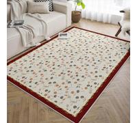 UERWOWELL Traditional Tribal 180x270cm Area Rugs Ethnic Retro Style Thin Carpet for Dining Room Kitchen Lounge Boho Geometric Floor Décor Easy Clean
