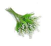 UESDU Artificial Flowers Vivid, Plastic Lily of The Valley 10 Pack Fake Lily Flowers Bouquet Greenery Shrubs Plants for Home Garden Decoration